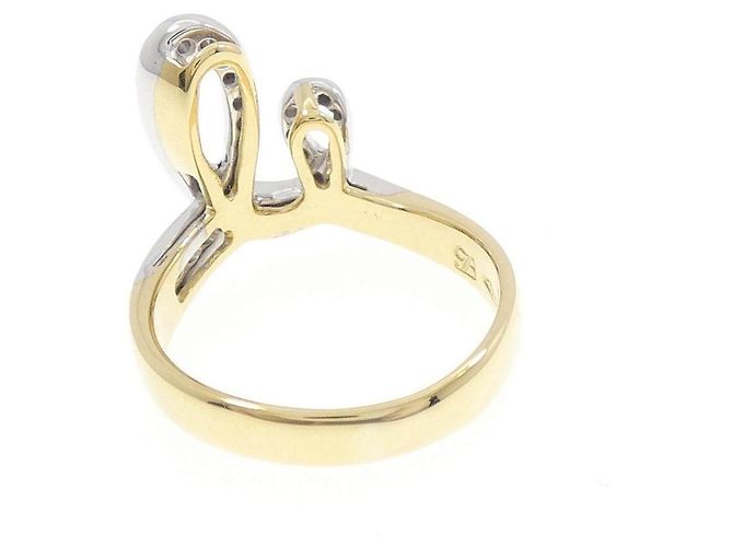 Autre Marque Anello Trever in oro giallo Au750 e oro bianco Au750 con diamante D'oro - vista 3