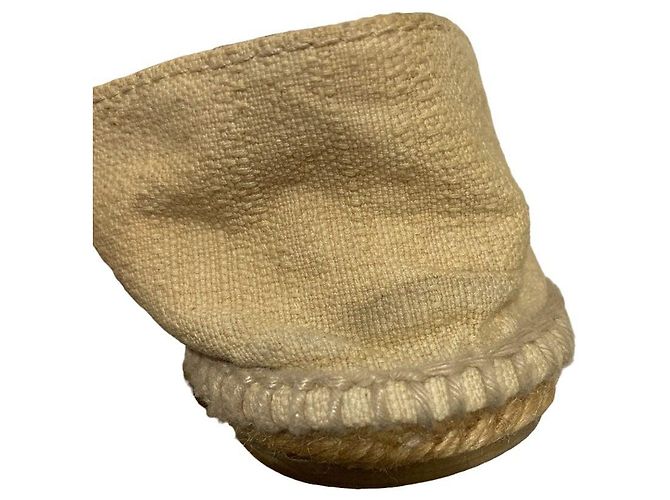 Chanel Espadrille Flache Schuhe Schwarz Beige Roh - Ansicht 17