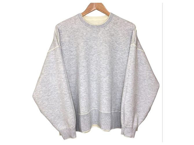 Autre Marque ENFOLD REVERSIBLE PULLOVER Knitwear Marrom Branco Cru - vista 3