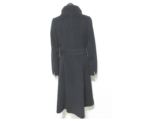 Autre Marque Vanilla Confusion Angora-Mantel mit Gürtel Schwarz - Ansicht 2