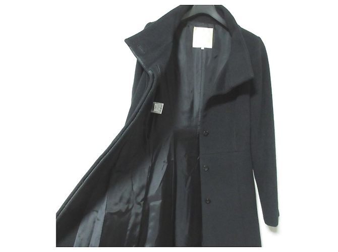 Autre Marque Vanilla Confusion Angora-Mantel mit Gürtel Schwarz - Ansicht 5
