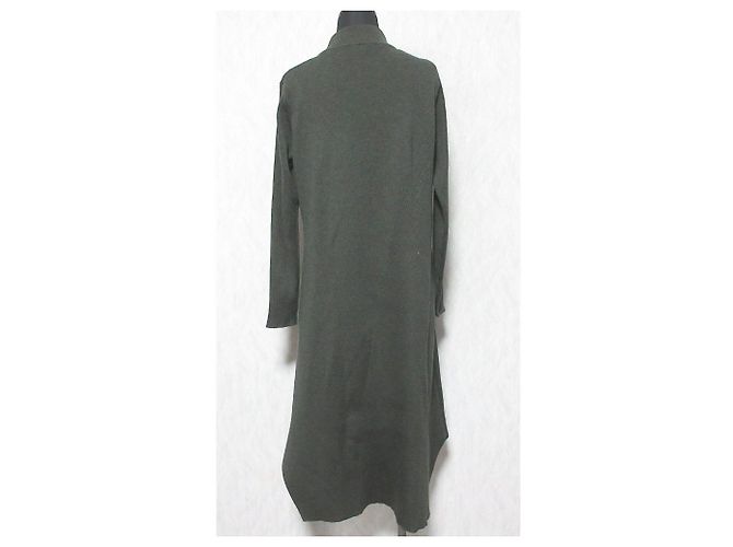 Autre Marque DES PRES Kleid aus Rippstrick Grün Khaki - Ansicht 2