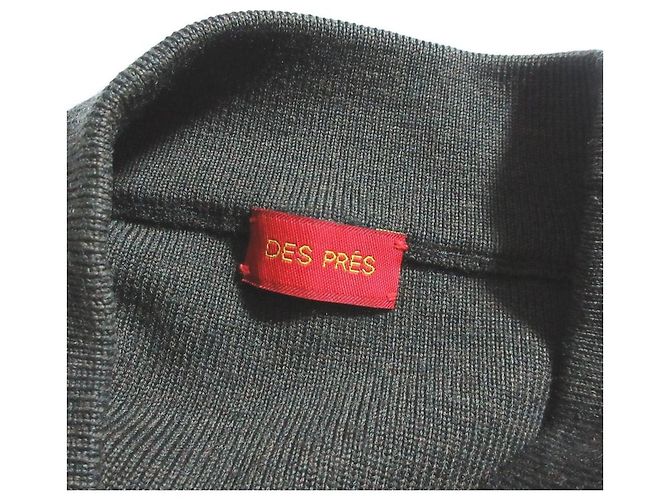 Autre Marque DES PRES Kleid aus Rippstrick Grün Khaki - Ansicht 5