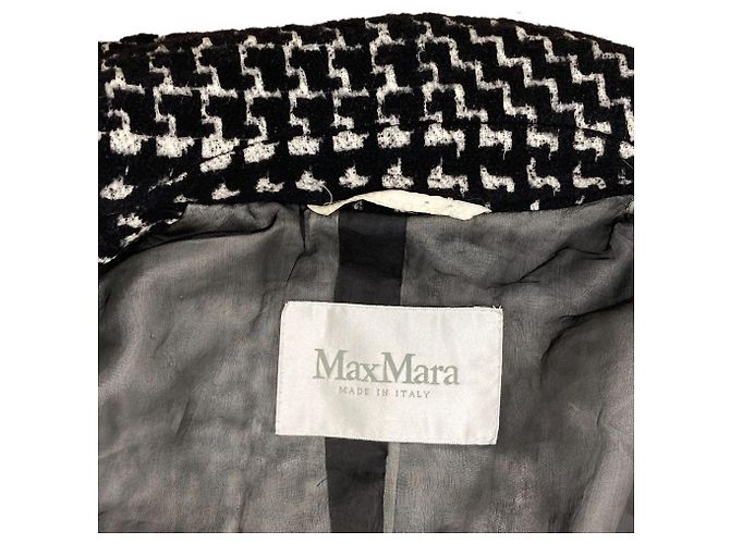 Abrigo largo Chester de tweed a cuadros Max Mara Negro - vista 3