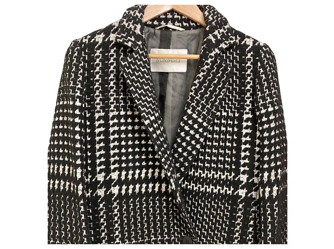 Abrigo largo Chester de tweed a cuadros Max Mara Negro - vista 4