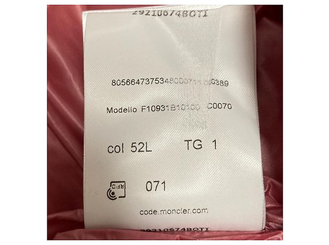 Moncler BLEU Nylon Down Jacket Pink - view 13