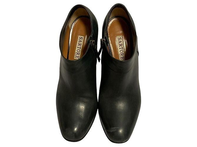 Autre Marque Sartore Leder- Stiefeletten Schwarz - Ansicht 2
