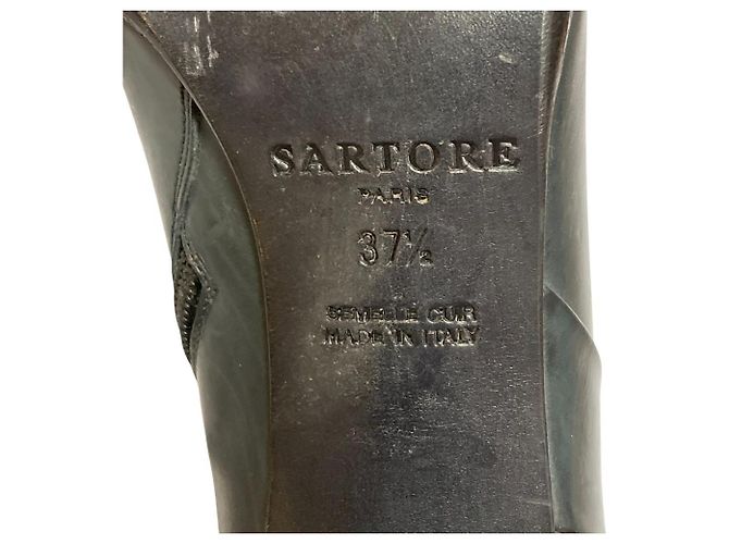 Autre Marque Sartore Leder- Stiefeletten Schwarz - Ansicht 7