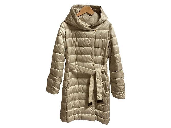 Max Mara The Cube Casaco Longo Reversível de Lã Bege - vista 14
