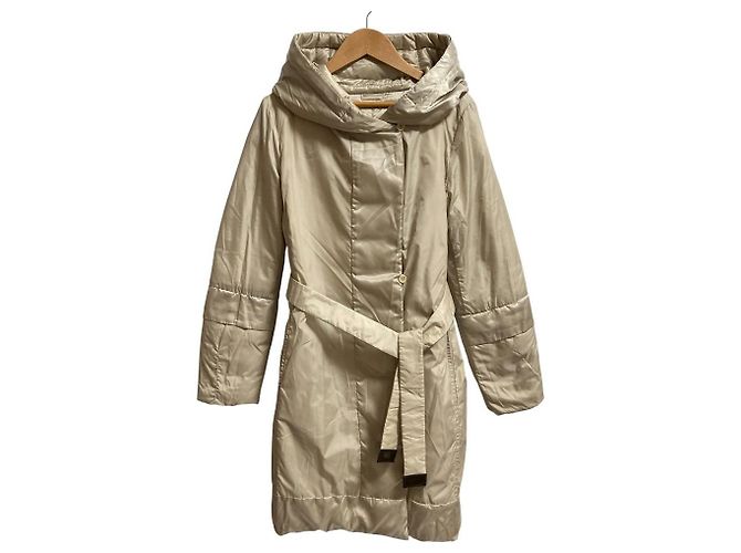 Max Mara The Cube Casaco Longo Reversível de Lã Bege - vista 16