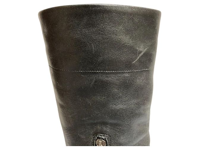 Miu Miu Leder Stiefeletten Schwarz - Ansicht 13