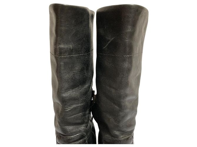 Miu Miu Leder Stiefeletten Schwarz - Ansicht 6