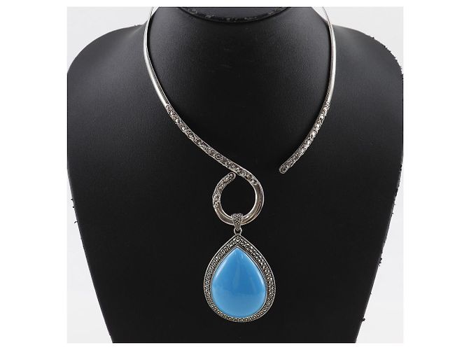 Autre Marque Choker em Prata 925 e Turquesa - vista 2
