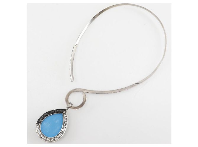 Autre Marque Choker em Prata 925 e Turquesa - vista 3