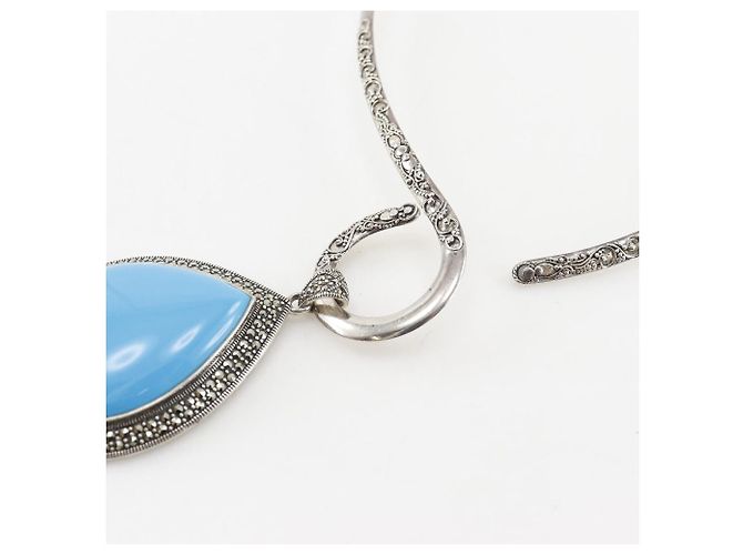 Autre Marque Choker em Prata 925 e Turquesa - vista 5