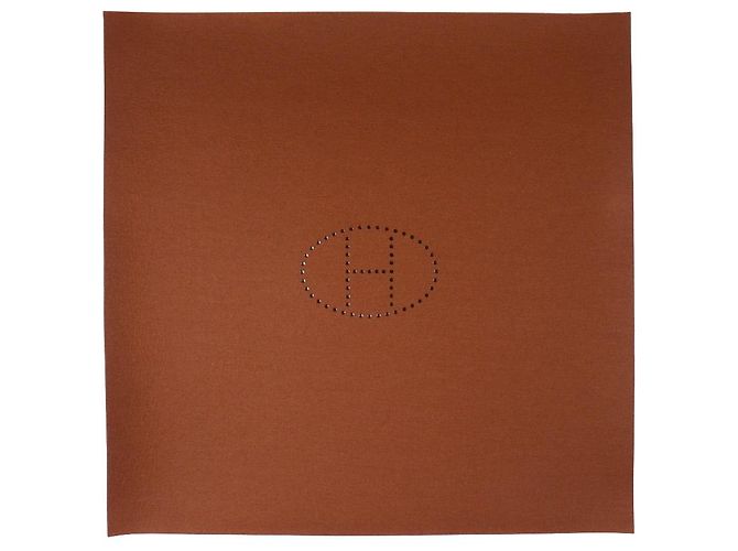 Hermès H Logo Felt Playmat 73cm x 74.5cm Brown - view 2