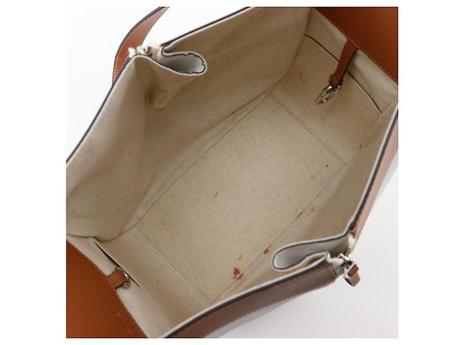 Bolsa 2way Loewe Hammock Small em couro de bezerro Marrom Branco - vista 9