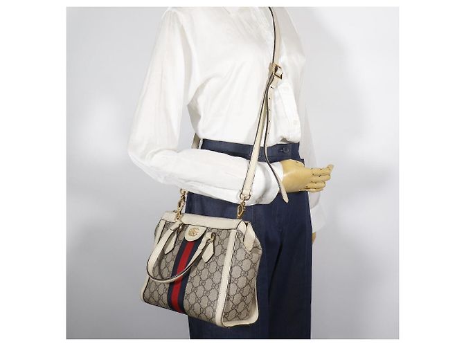 Borsa 2way Gucci Ophidia GG Supreme Beige - vista 18