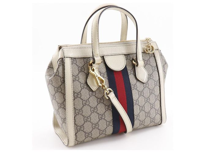 Borsa 2way Gucci Ophidia GG Supreme Beige - vista 3