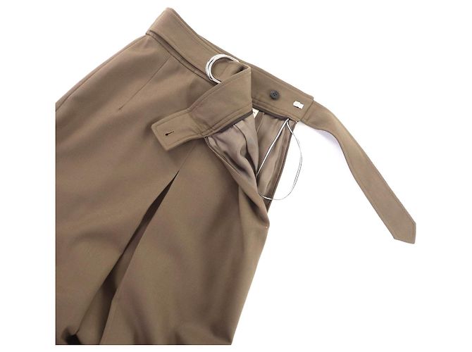 Falda ajustada de lana Hermès 34 Castaño - vista 5