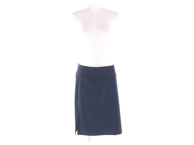 Gonna in lana Hermès 34 Blu Blu navy - vista 2