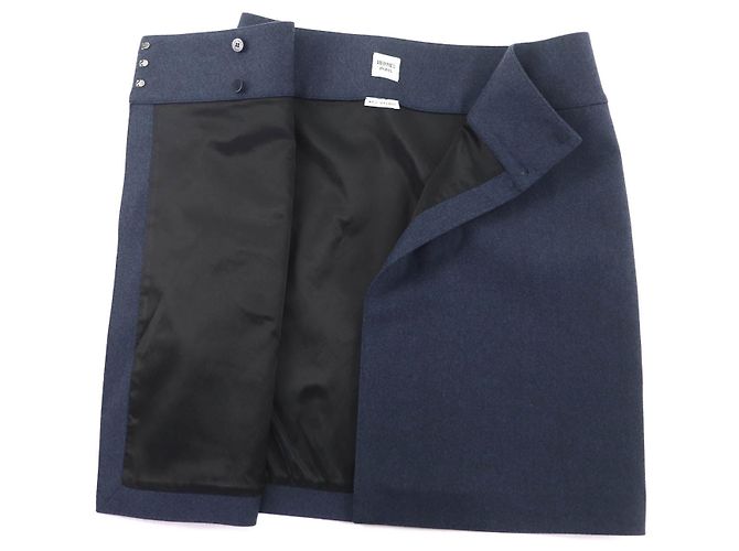 Gonna in lana Hermès 34 Blu Blu navy - vista 5
