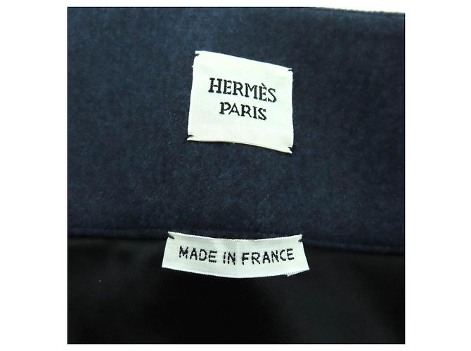 Gonna in lana Hermès 34 Blu Blu navy - vista 6