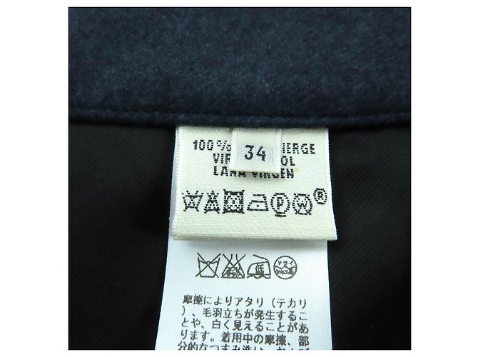 Gonna in lana Hermès 34 Blu Blu navy - vista 7