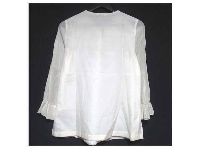 Autre Marque Peserico Monile Chiffon Pullover-Bluse Beige Roh - Ansicht 2