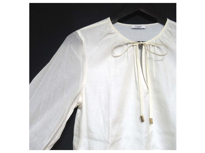Autre Marque Peserico Monile Chiffon Pullover-Bluse Beige Roh - Ansicht 3