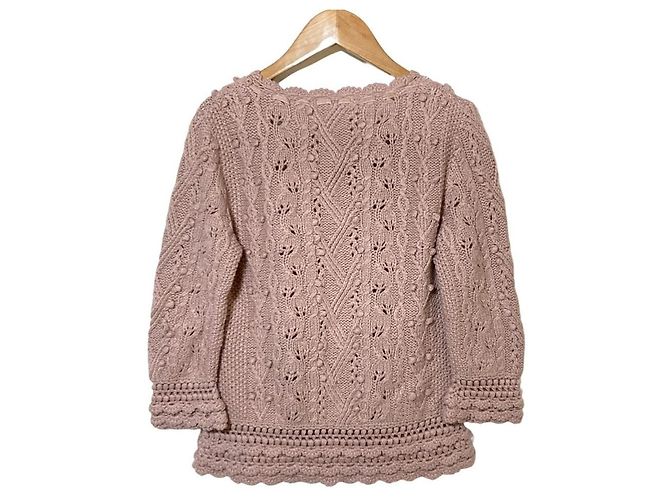 Autre Marque Ingeborg Ribbon Zopfstrickpullover Pink - Ansicht 2