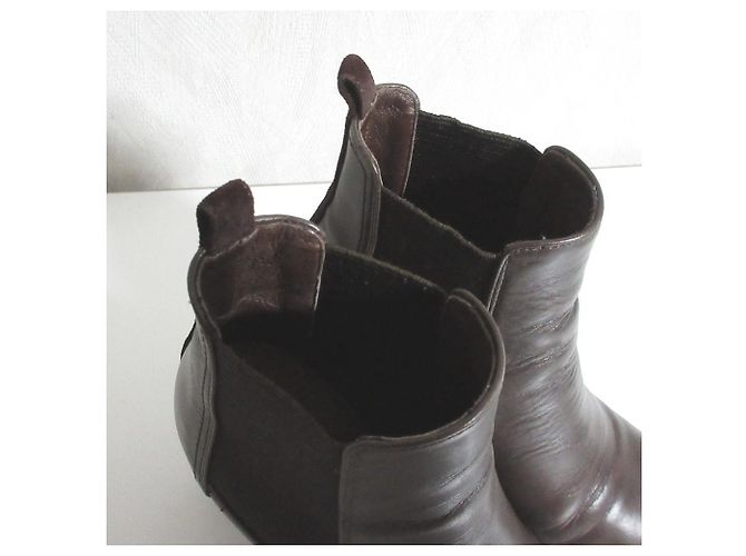 Autre Marque Stivaletti Au BANNISTER Iceman Sole Short Boots Marrone - vista 5