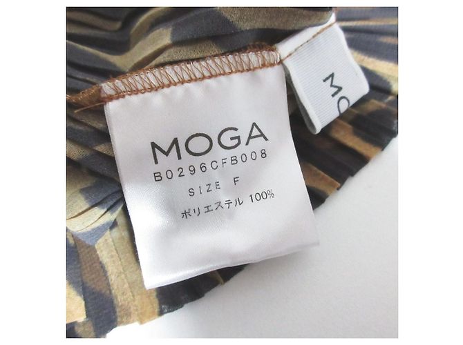 Autre Marque Blusa plisada de leopardo MOGA Castaño - vista 4