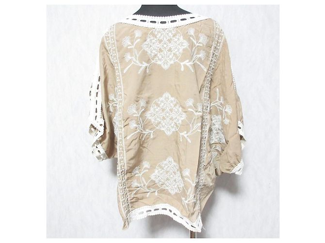 Autre Marque MELROSE Pullover mit Dolman-Ärmeln und Stickerei Beige - Ansicht 2
