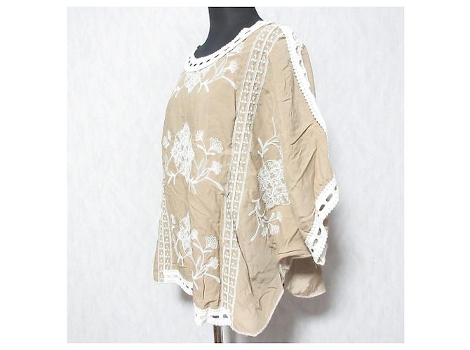 Autre Marque MELROSE Pullover mit Dolman-Ärmeln und Stickerei Beige - Ansicht 3