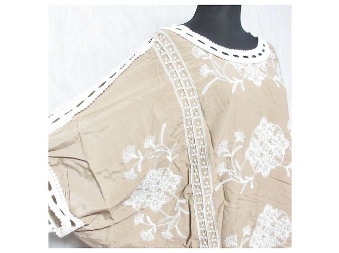 Autre Marque MELROSE Pullover mit Dolman-Ärmeln und Stickerei Beige - Ansicht 4