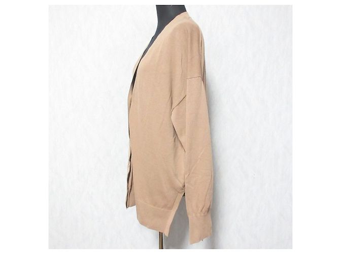 Autre Marque PLST V-Ausschnitt Baumwollstrick-Cardigan Braun - Ansicht 3