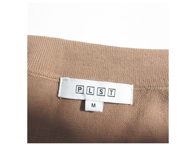 Autre Marque PLST V-Ausschnitt Baumwollstrick-Cardigan Braun - Ansicht 5