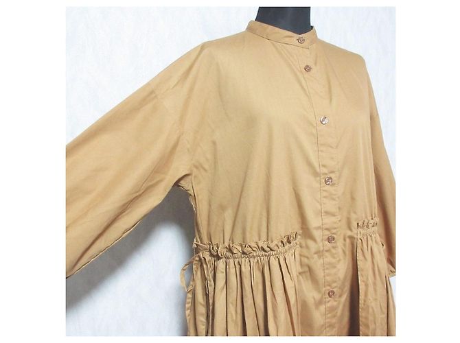 Autre Marque Vestido Ray Beams Gather Castaño - vista 4