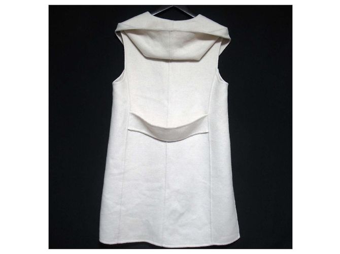 Autre Marque Gilet lungo con cappuccio PINORE Bianco Crudo - vista 2