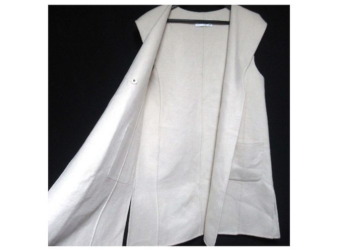 Autre Marque Gilet lungo con cappuccio PINORE Bianco Crudo - vista 4