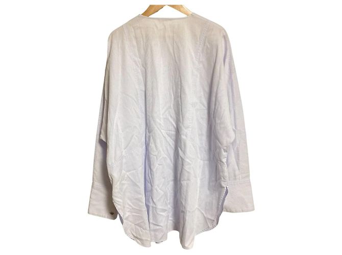 Autre Marque DES PRES Dobby Pullover-Hemd Blau Hellblau - Ansicht 2