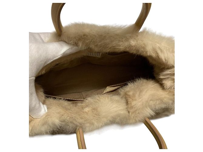 Autre Marque Bolso Tote de piel de conejo KANEKO ISAO Beige - vista 5
