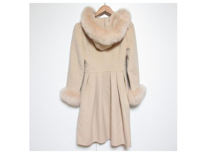 Autre Marque Abrigo Princess Rene de mezcla de piel de zorro y angora Beige - vista 2