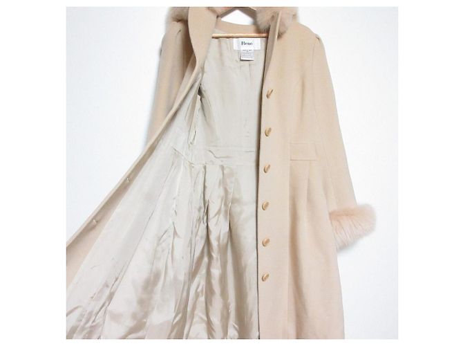 Autre Marque Abrigo Princess Rene de mezcla de piel de zorro y angora Beige - vista 3