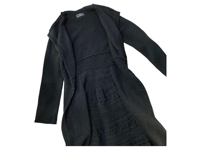 Autre Marque GRACE CONTINENTAL Long Knit Cardigan Nero - vista 3