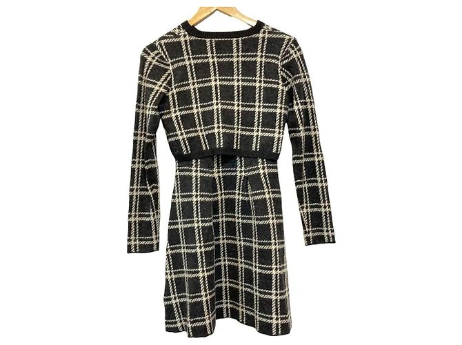 Autre Marque Herlipto Pantheon Knit Dress Strickkleid mit Karomuster - Ansicht 2