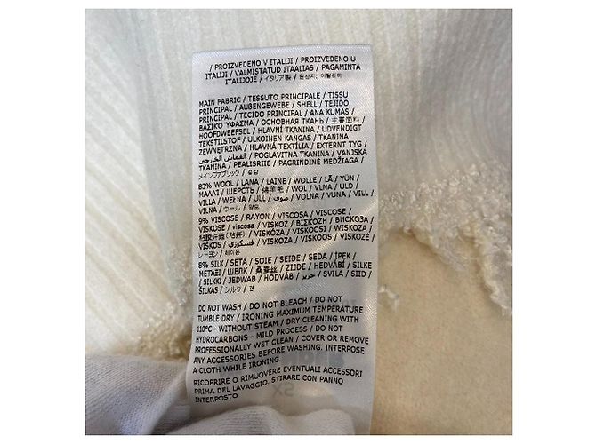 Jil Sander Strickpullover mit Fransen Weiß Roh - Ansicht 7