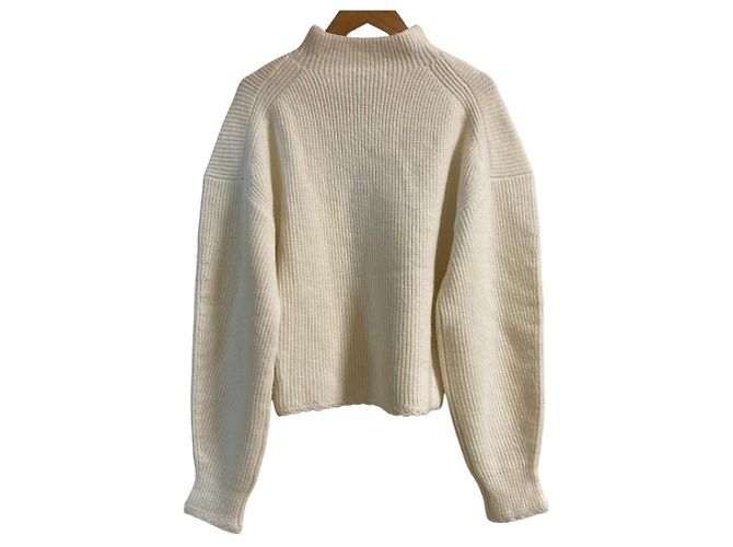 Autre Marque 3.1 Phillip Lim Cropped Strickpullover aus Alpakamischung Weiß - Ansicht 2
