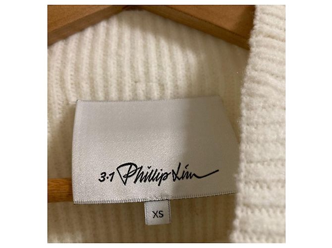Autre Marque 3.1 Phillip Lim Cropped Strickpullover aus Alpakamischung Weiß - Ansicht 4